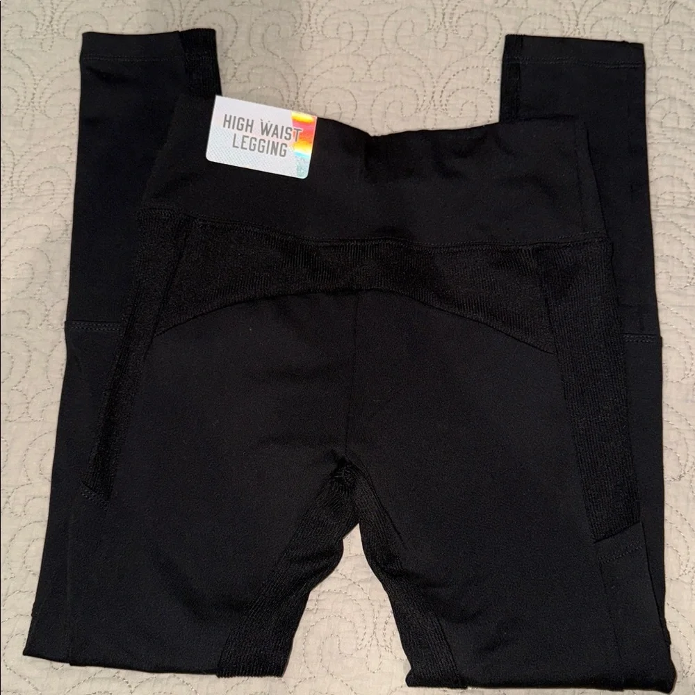Justice Black Kids Leggings with Zipper Pockets‎